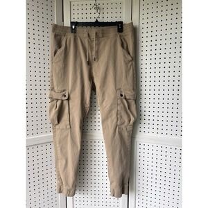 Silver Jeans Men's LG Beige Jogger Pull On Chino Pants Cargo Pocket Casual